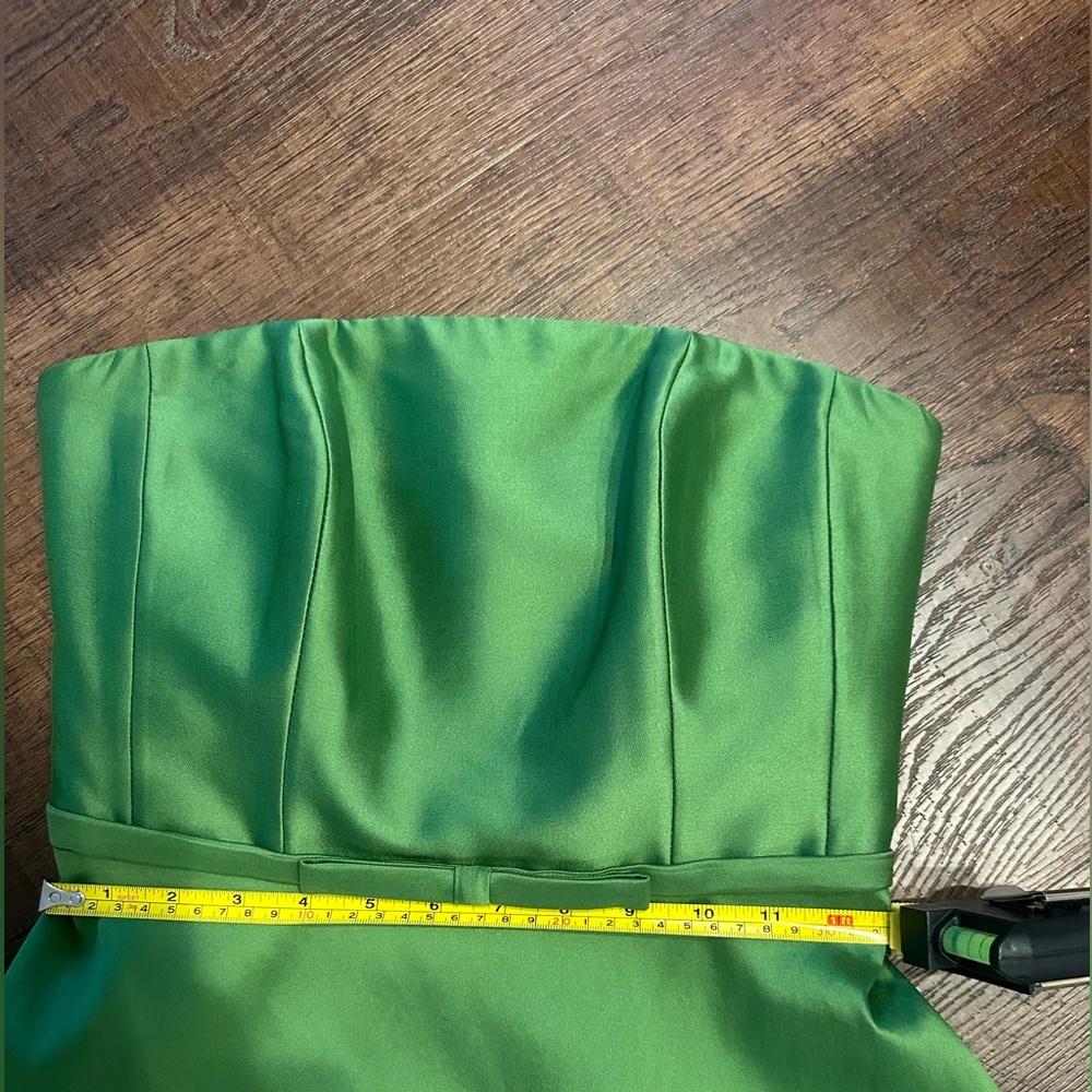 Sachin + Babi - Darian Bow-Detailed Strapless Green Cocktail Dress - Size 0 - Picture 9 of 10